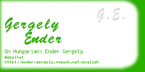 gergely ender business card